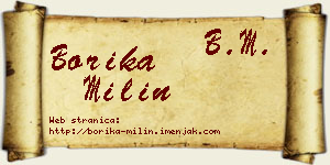Borika Milin vizit kartica